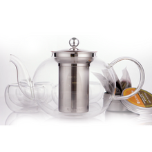 Load image into Gallery viewer, Glass Teapot Set with 4 Double Walled Cups