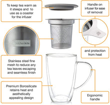 Load image into Gallery viewer, Glass Mug with Stainless Steel Infuser
