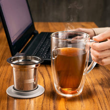 Load image into Gallery viewer, Glass Mug with Stainless Steel Infuser