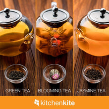 Load image into Gallery viewer, Glass Teapot Set with 4 Double Walled Cups