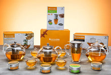 Load image into Gallery viewer, Glass Teapot Set with 4 Double Walled Cups