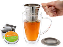 Load image into Gallery viewer, Glass Mug with Stainless Steel Infuser
