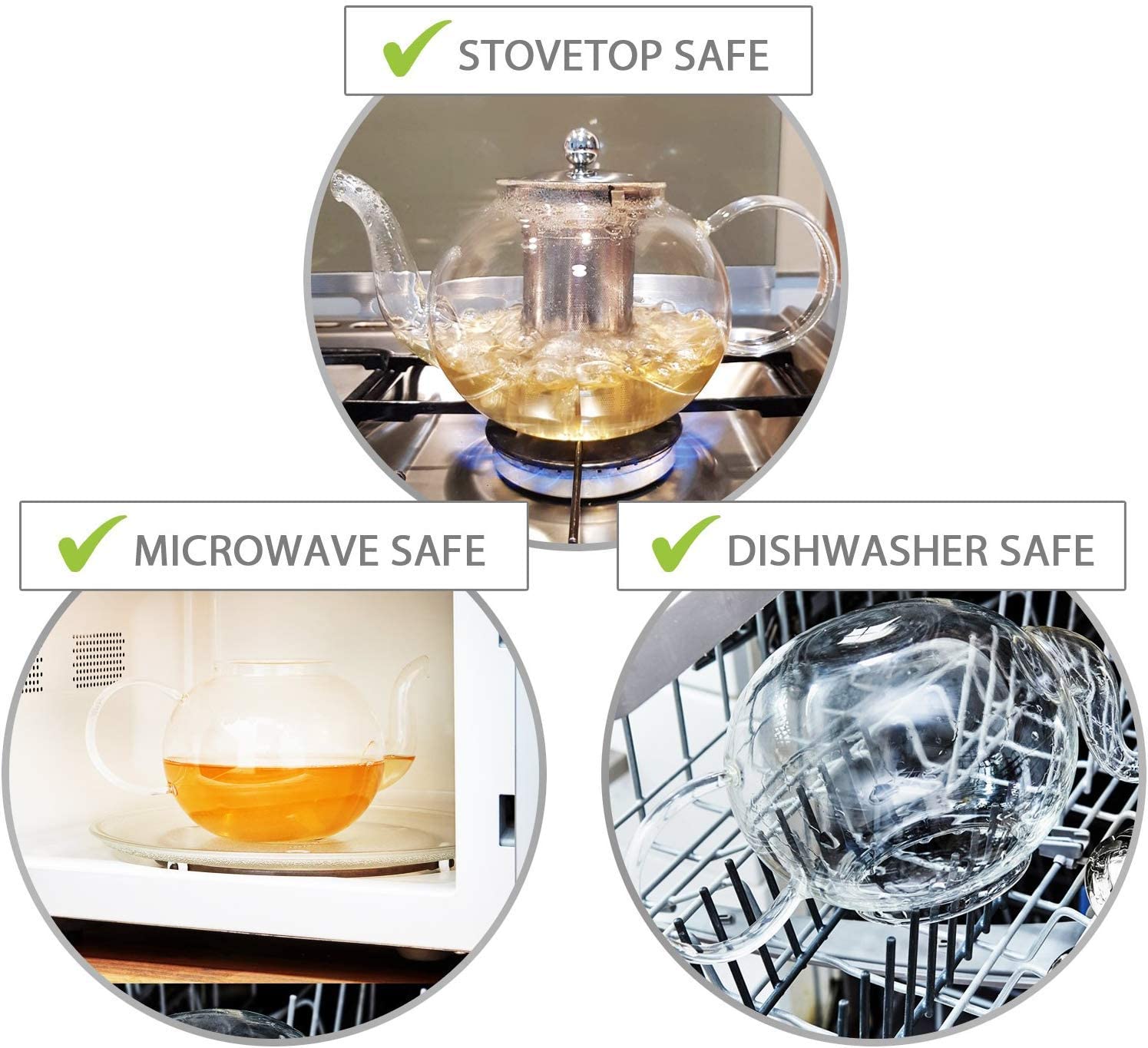 Kitchen Kite Double Wall Glass Coffee Mugs - 11oz Dishwasher